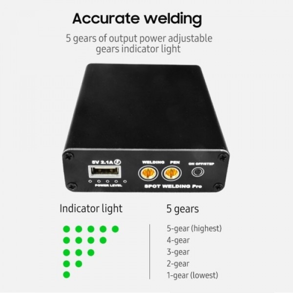 DIY Mini Spot Welder 5 Gears Adjustable Portable Handheld Spot Welding Machine Fast Charge Lithium Battery with Spot Welding Pen