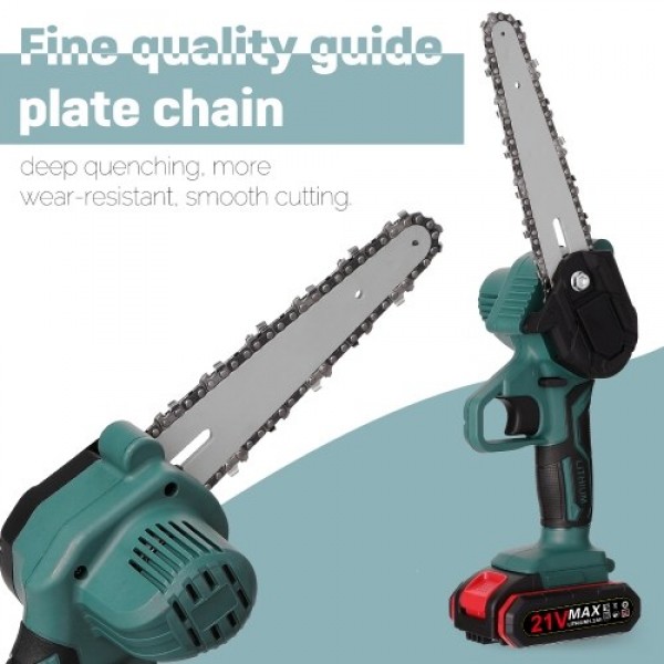 21V Two Battery Portable Mini Electric Pruning Saw Rechargeable Small Wood Spliting Chainsaw One-handed Woodworking Tool for Gar