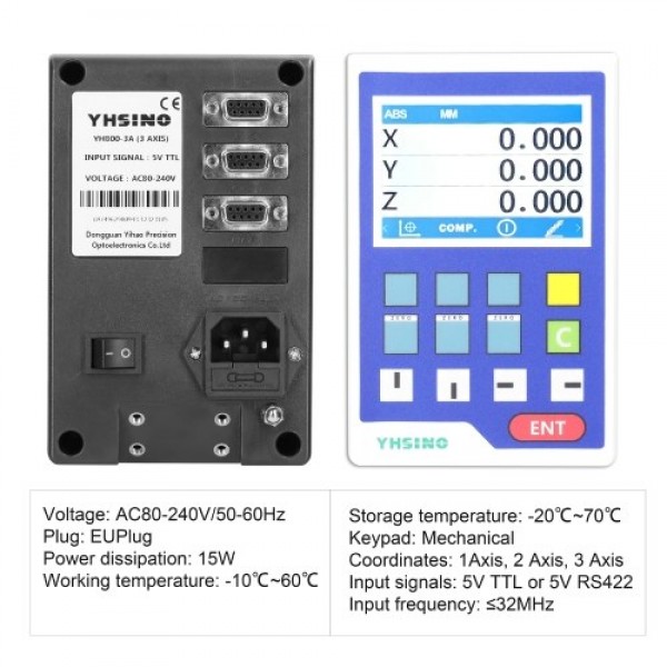YH800-3A Portable Linear Encoder Multi-function Digital Readout Optical Position Measuring Instrument