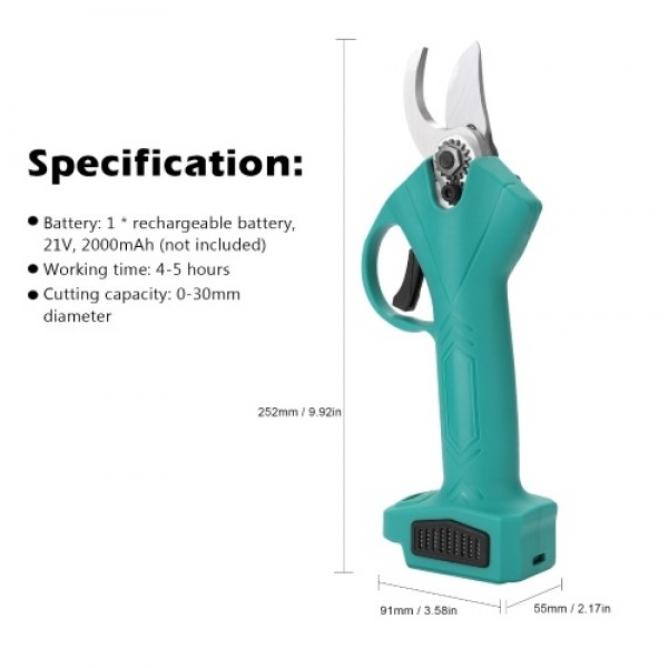 21V Cordless Electric Pruner Pruning Shear Efficient Fruit Tree Bonsai Pruning Branches Cutter Landscaping Tool