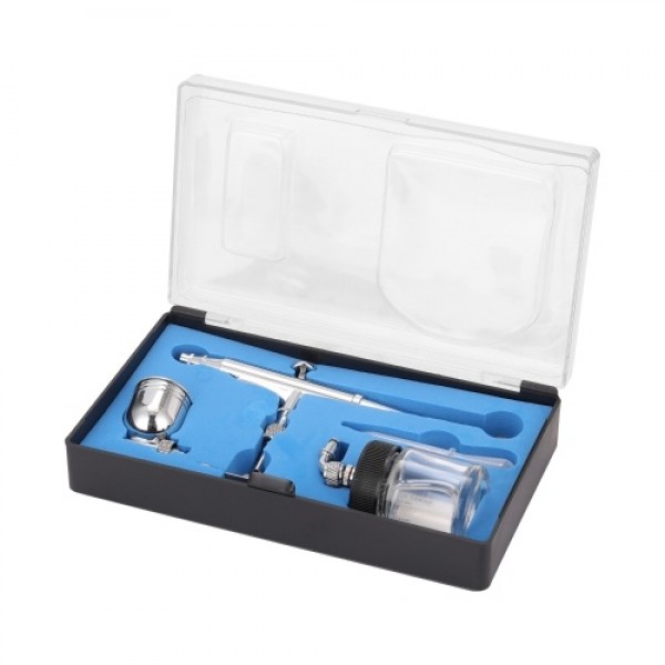 Professional T134 Airbrush Set for Model Making Art Painting with G1/8 Adapter Wrentch Dropper 2 Fluid Cups