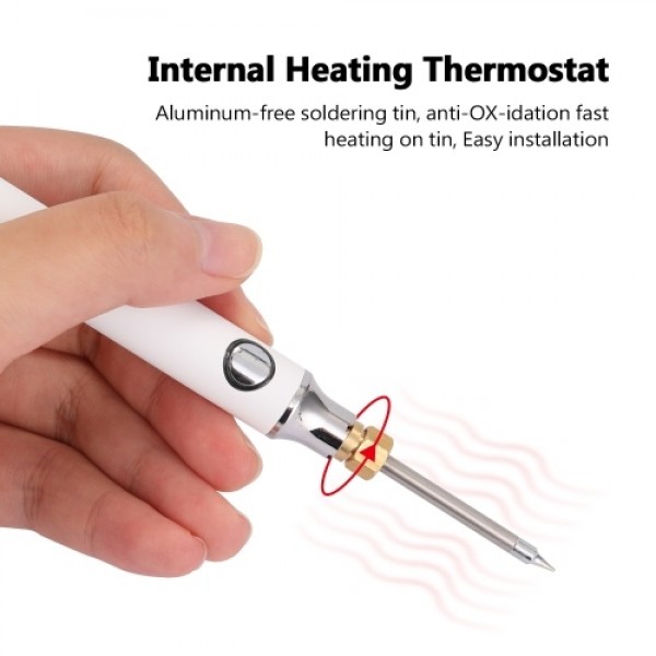 HANDSKIT USB Charging Soldering Iron 5V 8W Adjustable Temperature Electric Soldering Iron Kit with Soldering Stand Soldering Wir