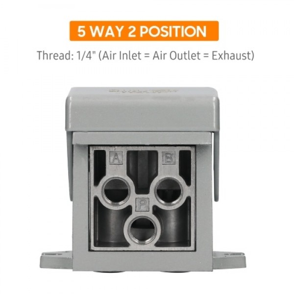 1/4-inch Pneumatic Foot Pedal Valve 5 Way 2 Position Pneumatic Air Flow Control Foot Press Valve Direct Drive Acting Type