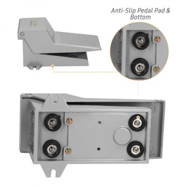 1/4-inch Pneumatic Foot Pedal Valve 5 Way 2 Position Pneumatic Air Flow Control Foot Press Valve Direct Drive Acting Type