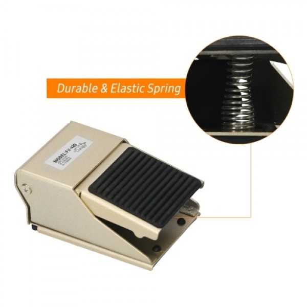 Pneumatic Foot Pedal Valve 1/4-inch Air Inlet &amp; Outlet 1/8-inch Exhaust 4 Way 2 Position Pneumatic Air Flow Control Foot Pre