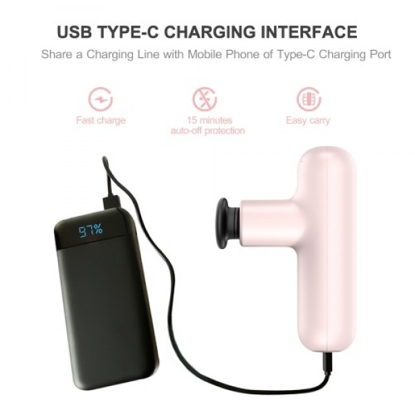 Mini Electric Massager Handheld Percussion Massager Muscle Massage Gun with 4 Massage Heads 4 Speed Level Rechargeable 2000mAh B