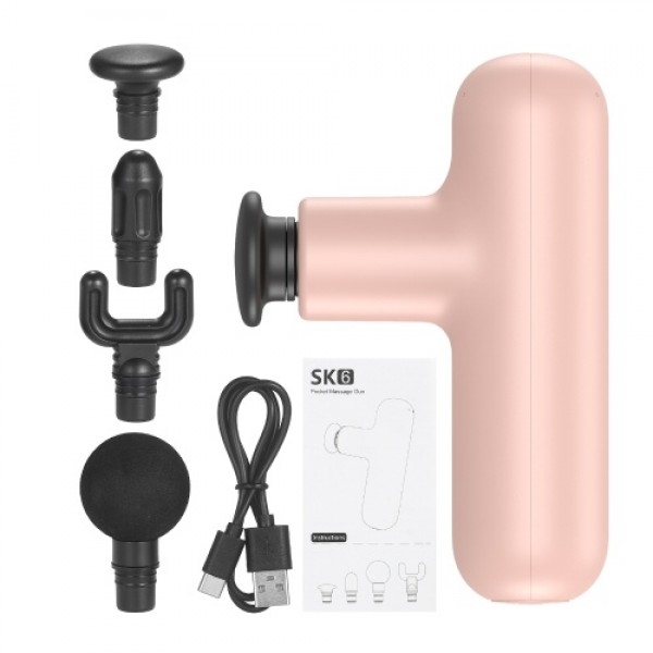 Mini Electric Massager Handheld Percussion Massager Muscle Massage Gun with 4 Massage Heads 4 Speed Level Rechargeable 2000mAh B