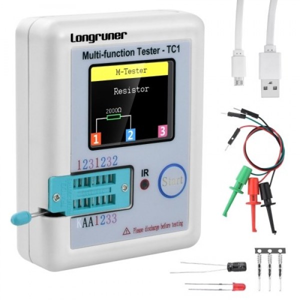 Colorful Display Transistor Tester Multi-functional TFT Backlight Didoe Triode Capacitance Resistor Detector