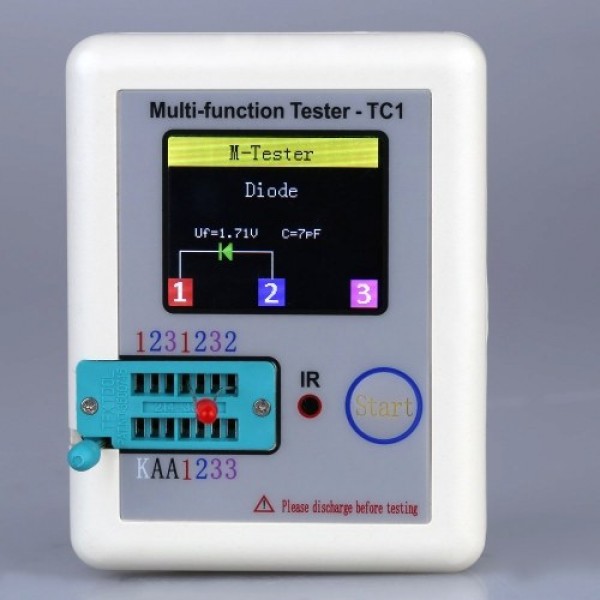 Colorful Display Transistor Tester Multi-functional TFT Backlight Didoe Triode Capacitance Resistor Detector