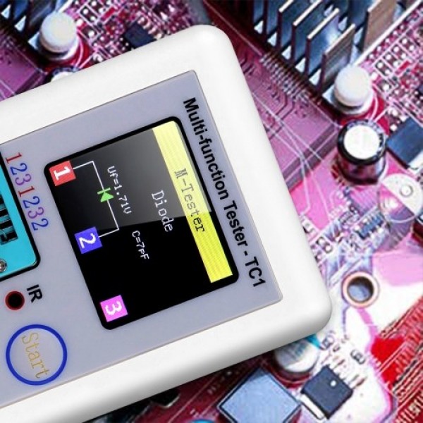 Colorful Display Transistor Tester Multi-functional TFT Backlight Didoe Triode Capacitance Resistor Detector