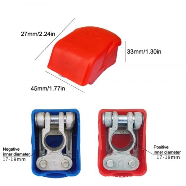 2PCS Battery Nickel-plated Brass Battery Terminal Quick Disassembly Battery Terminal Positive Negative Design