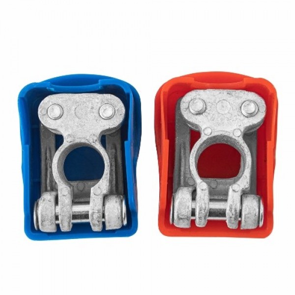2PCS Battery Nickel-plated Brass Battery Terminal Quick Disassembly Battery Terminal Positive Negative Design