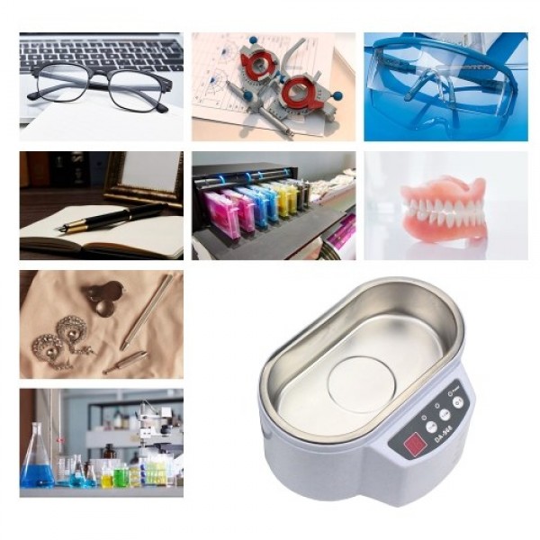 Intelligent Ultrasonic Cleaner Mini Household Ultrasonic Cleaning Machine Double Ultrasonic Vibration Clearing Machine 600ml Tan