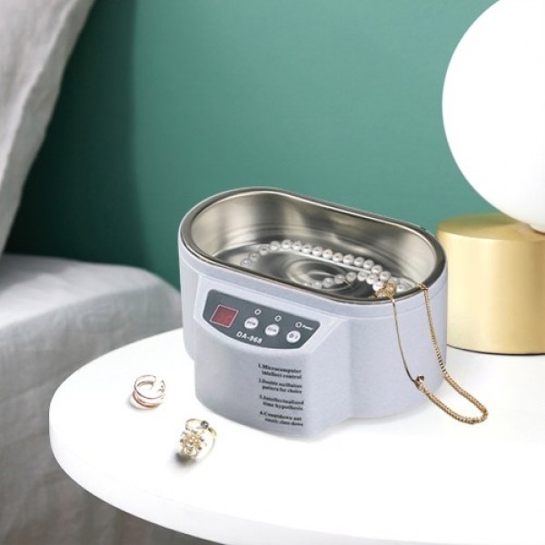 Intelligent Ultrasonic Cleaner Mini Household Ultrasonic Cleaning Machine Double Ultrasonic Vibration Clearing Machine 600ml Tan