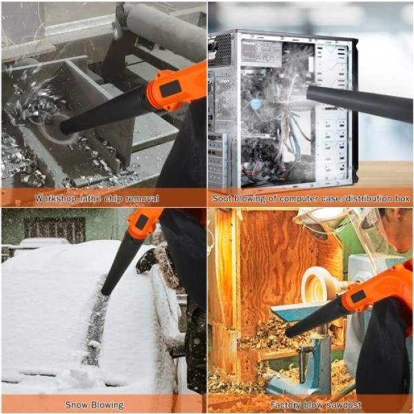 Cordless Leaf Blower Vacuum 21V 4.0 Ah Lithium Battery Powered Electric 2 in 1 Sweeper &amp; Vacuum for Clearing Dust Leaf Snow