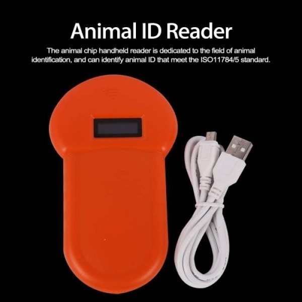 LF 134.2KHz Pocket Reader Handheld Animal Chip Reader Scanner Pet Dog Cat ID Reader