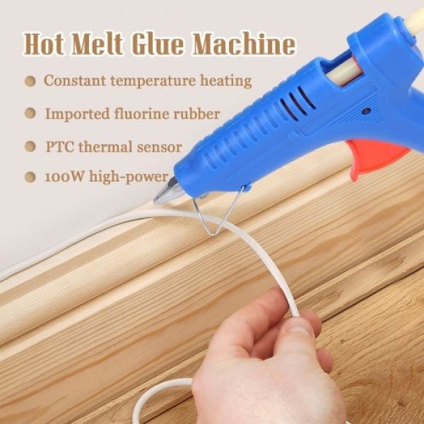 100W Hot Melt Glue Machine Portable Electric Hot Melt Applicator Glue Extrusion Tool with 5pcs Glue Sticks for DIY Art Craft Han