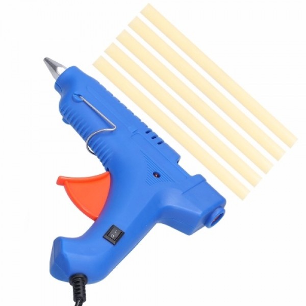 100W Hot Melt Glue Machine Portable Electric Hot Melt Applicator Glue Extrusion Tool with 5pcs Glue Sticks for DIY Art Craft Han