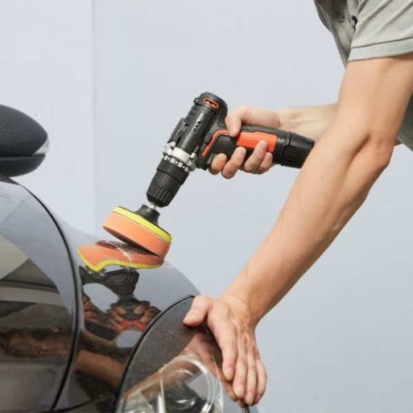 25V Cordless Drill / Driver Kit 1350rpm Variable Speed Polisher Car Buffer Waxer Set Power Screwdriver with Light Rechargeable w