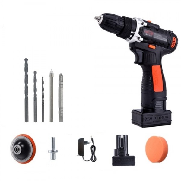 25V Cordless Drill / Driver Kit 1350rpm Variable S...