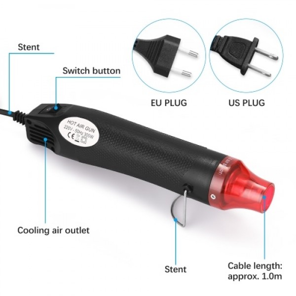 Portable DIY Hot Air Machine DIY Using Heat Machine with Supporting Bracket Electric Hot Air Power Tool Shrink Plastics DIY Tool