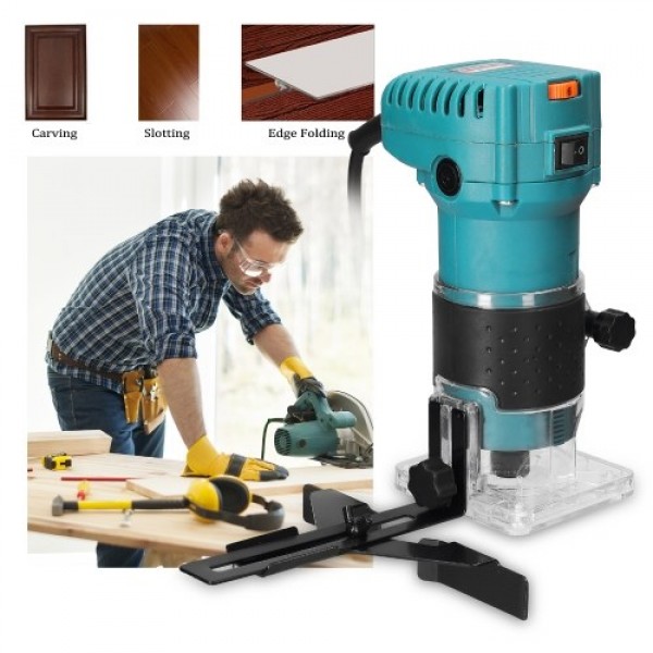 Speed Adjustable Multifunctional Woodworking Electric Trimming Machine Electromechanical Wood Milling Engraving Slotting Machine