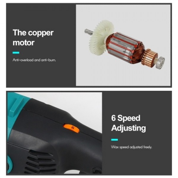 Electric Buffer Polisher 7 Inch for Polishing Sanding Waxing 3600RPM D-Type Handles for Car Polishing and Home Appliance EU