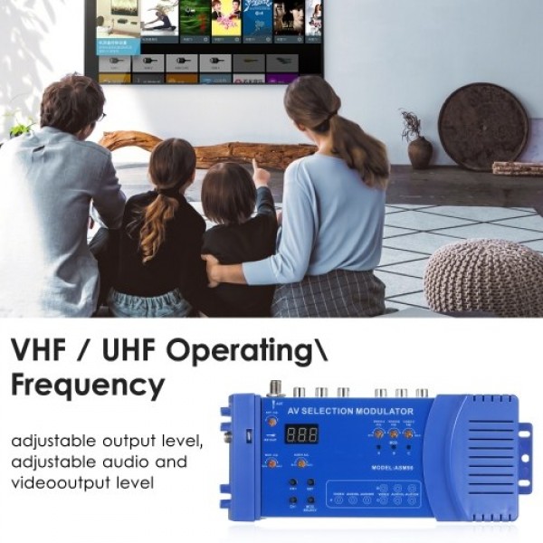 AMS90 Modulator AV Optional Modulator VHF UHF PAL/NTSC Standard RCA Converter Portable 100-240V Domestic Modulator RF Converter 