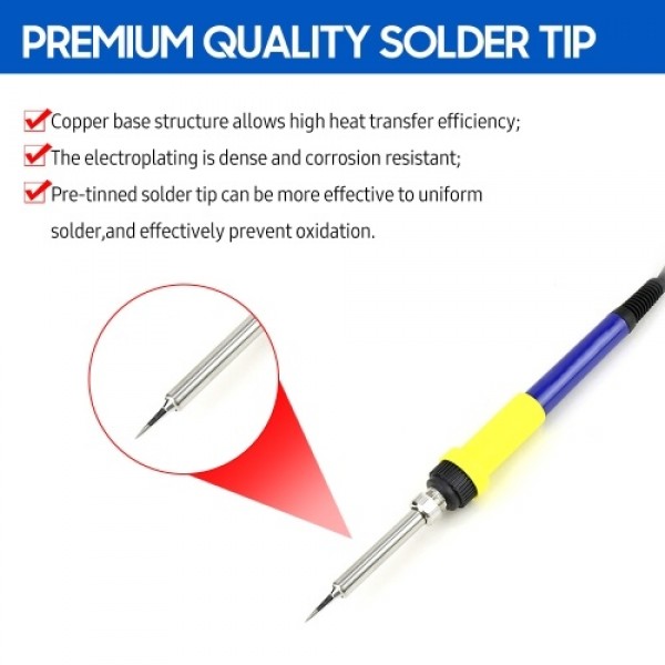 50W LED Digital Soldering Station Kit Mini Electric Soldering Iron Quick Heating 200℃-480℃ (392℉-896℉) for Phone Electronics Rep