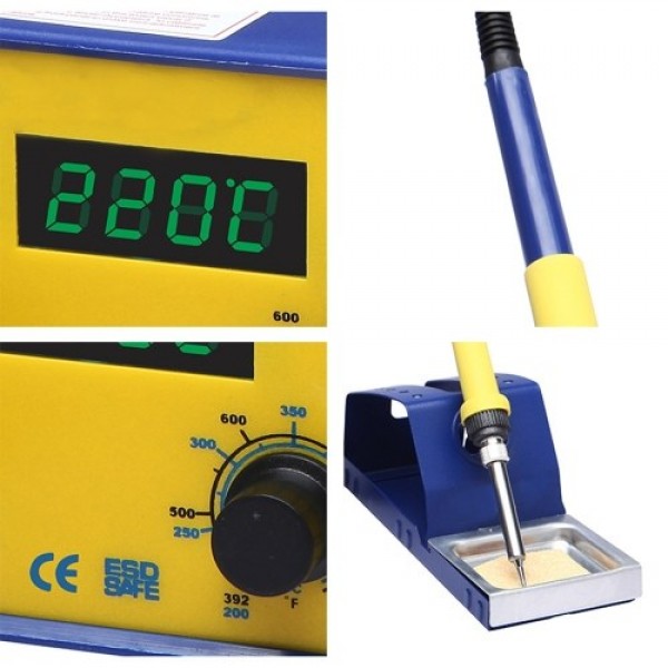 50W LED Digital Soldering Station Kit Mini Electric Soldering Iron Quick Heating 200℃-480℃ (392℉-896℉) for Phone Electronics Rep