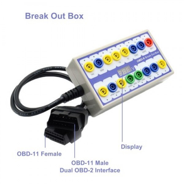 Professional Auto Car OBD-2 Break Out Box On-Board Diagnostics Breakout Box OBD-II Protocol Detector Diagnostic Connector
