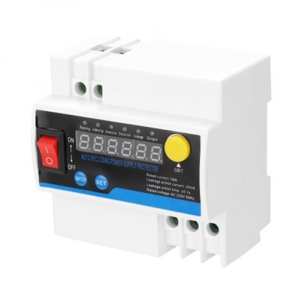 Household 16A Single-Phase Automatic Reclosing Leakage Protector Electric Source Protecting Device