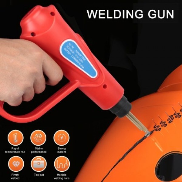 70W Hot Stapler, Plastic Welding Machine Car Bumper Repair Kit, Plier, 4 types Flat/Outside Corner/Inside Corner/Wave Staples, W