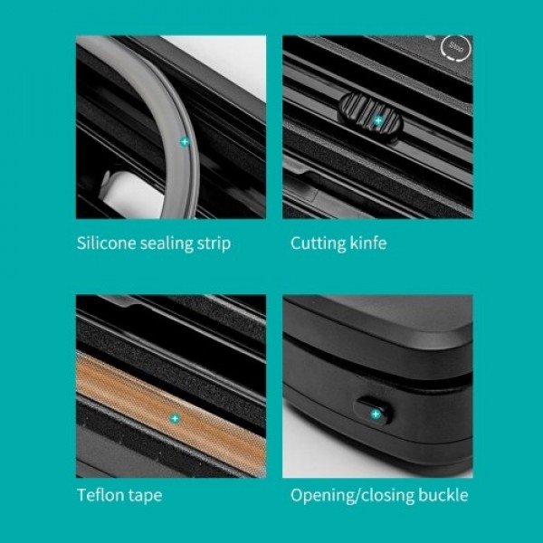 QH-10 Food Saver Vacuum Sealer Machine Bag Sealer with LED Indicator Lights Vacuum Bags Long Seal Design Strong Suction for Dry 