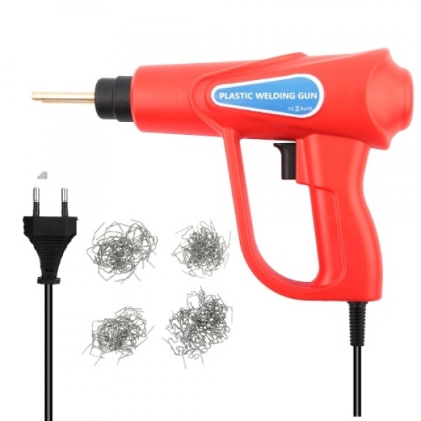 70W Hot Stapler, Plastic Welding Machine Car Bumper Repair Kit, Plier, 4 types Flat/Outside Corner/Inside Corner/Wave Staples, W