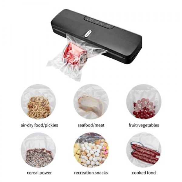 QH-10 Food Saver Vacuum Sealer Machine Bag Sealer with LED Indicator Lights Vacuum Bags Long Seal Design Strong Suction for Dry 