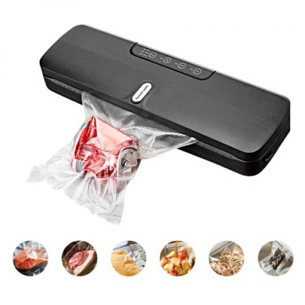 QH-10 Food Saver Vacuum Sealer Machine Bag Sealer with LED Indicator Lights Vacuum Bags Long Seal Design Strong Suction for Dry 