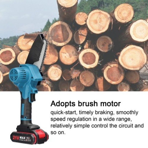 21V 4inch Portable Electric Pruning Saws Small Wood Splitting Chainsaw Brush Motor One-handed Woodworking Tool for Garden Orchar