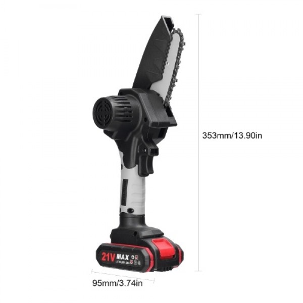 21V 4inch Portable Electric Pruning Saws Small Wood Splitting Chainsaw Brush Motor One-handed Woodworking Tool for Garden Orchar