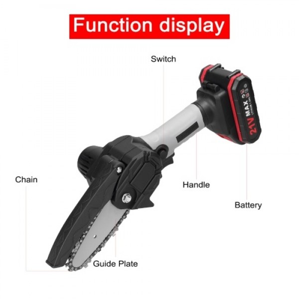 21V 4inch Portable Electric Pruning Saws Small Wood Splitting Chainsaw Brush Motor One-handed Woodworking Tool for Garden Orchar