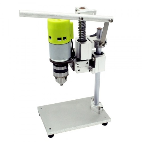 7-Speed Mini Drill Press Bench Electric Bench Drilling Machine Chuck 1.5-10mm 100W Small Bench Drill DIY Pure Aluminum Small Ben