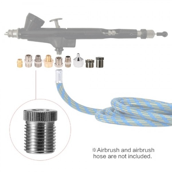 9pcs Universal Professional Airbrush Adaptor Kit Fitting Connector Set for Compressor and Airbrush Hose Air Brush Accessories To