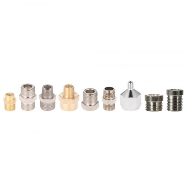 9pcs Universal Professional Airbrush Adaptor Kit Fitting Connector Set for Compressor and Airbrush Hose Air Brush Accessories To