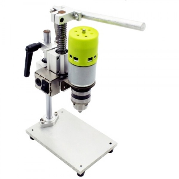 7-Speed Mini Drill Press Bench Electric Bench Drilling Machine Chuck 1.5-10mm 100W Small Bench Drill DIY Pure Aluminum Small Ben