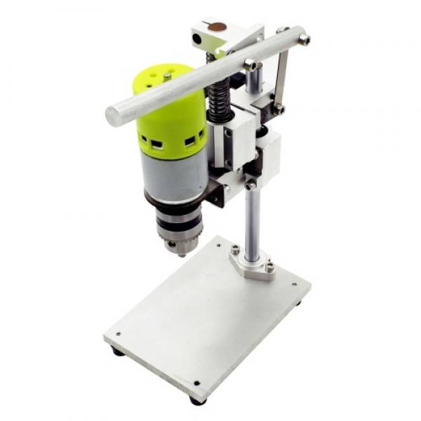 7-Speed Mini Drill Press Bench Electric Bench Drilling Machine Chuck 1.5-10mm 100W Small Bench Drill DIY Pure Aluminum Small Ben