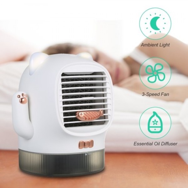 Portable Air Conditioner Fan USB Rechargeable Quie...