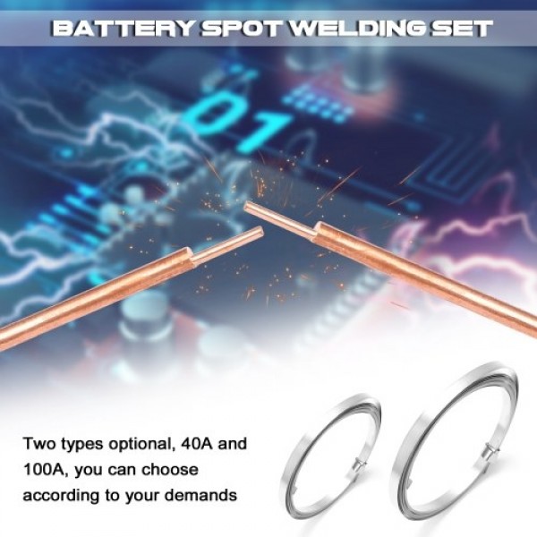 NY-D01 Battery Spot Welding Tool Set Digital Display Control Board with Welding Pen 9V Transformer and Metal Foot Pedal 40A 100A