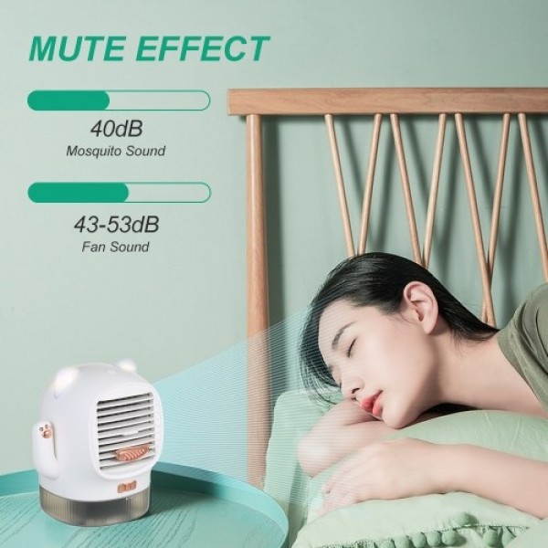 Portable Air Conditioner Fan USB Rechargeable Quiet Desk Fan Evaporative Cooler Fan Humidifier Essential Oil Diffuser with Night