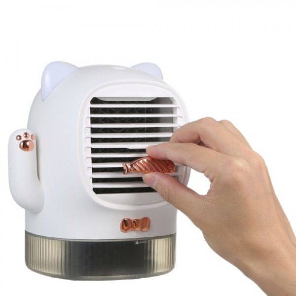 Portable Air Conditioner Fan USB Rechargeable Quiet Desk Fan Evaporative Cooler Fan Humidifier Essential Oil Diffuser with Night