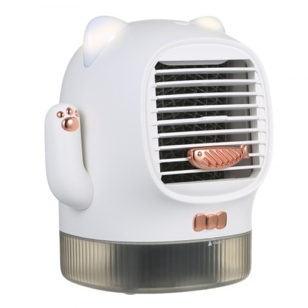 Portable Air Conditioner Fan USB Rechargeable Quiet Desk Fan Evaporative Cooler Fan Humidifier Essential Oil Diffuser with Night